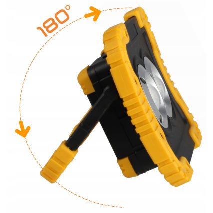 Refletor LED recarregável com função powerbank LED/20W/5V 4400 mAh IP44 preto/amarelo