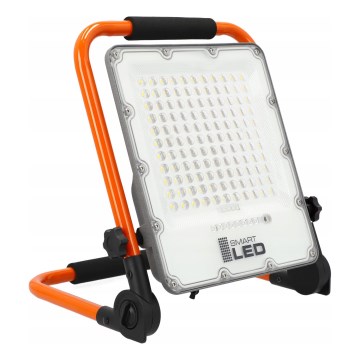 Refletor LED recarregável com suporte LED/100W/3,2V 5000K 5000 mAh IP65 laranja