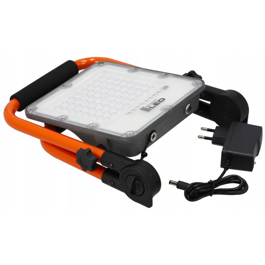 Refletor LED recarregável com suporte LED/100W/3,2V 5000K 5000 mAh IP65 laranja