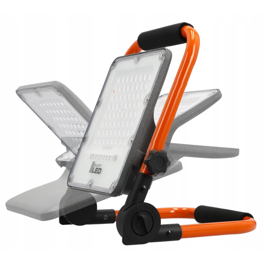 Refletor LED recarregável com tripé LED/100W/3,2V 4500K 15000 mAh IP65 laranja