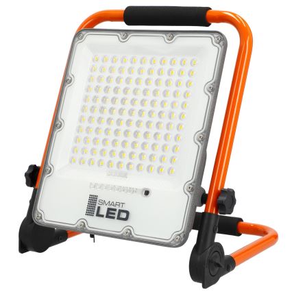 Refletor LED recarregável com tripé LED/100W/3,2V 4500K 15000 mAh IP65 laranja