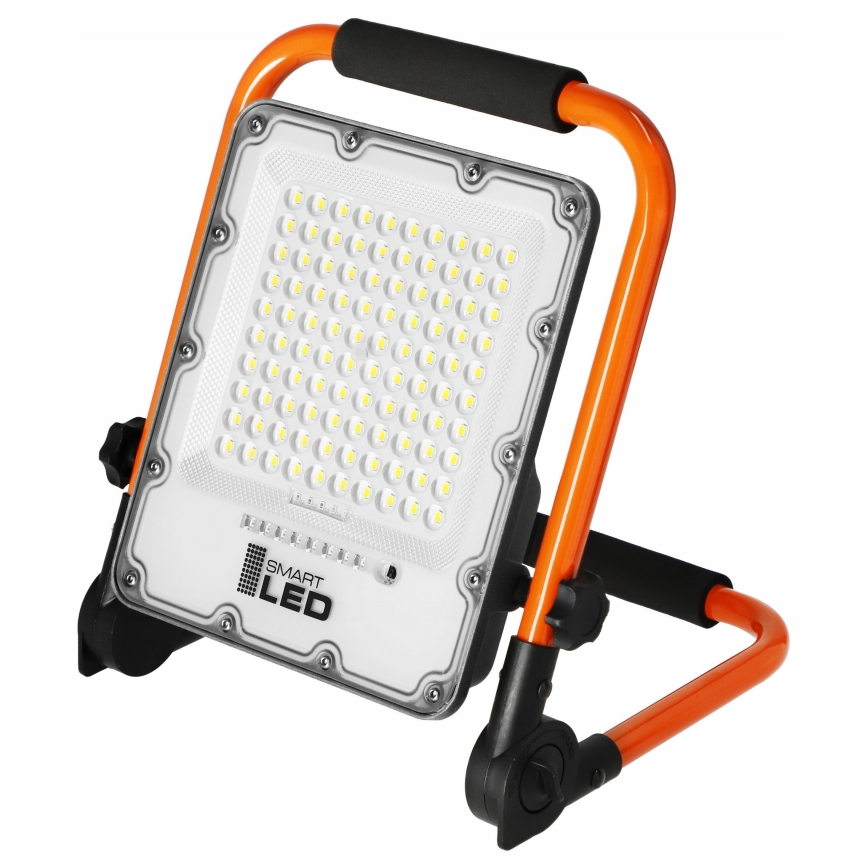Refletor LED recarregável com tripé LED/50W/3,2V 4500K 5000 mAh IP65 laranja