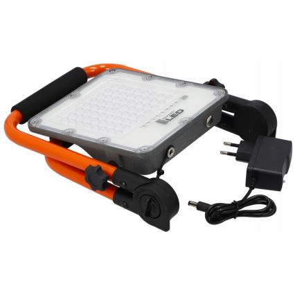 Refletor LED recarregável com tripé LED/50W/3,2V 4500K 5000 mAh IP65 laranja