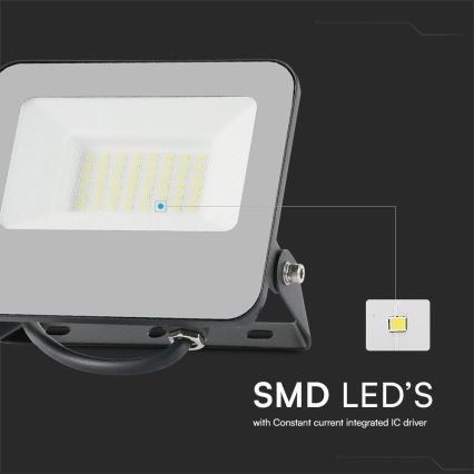 Projetor LED RGBW Regulável LED/30W/230V IP65 cinza + controlo remoto