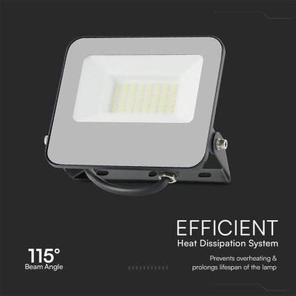 Projetor LED RGBW Regulável LED/30W/230V IP65 cinza + controlo remoto