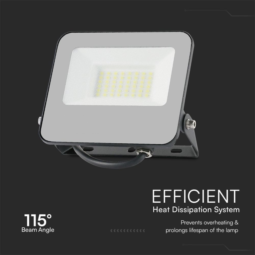 Projetor LED RGBW Regulável LED/30W/230V IP65 cinza + controlo remoto