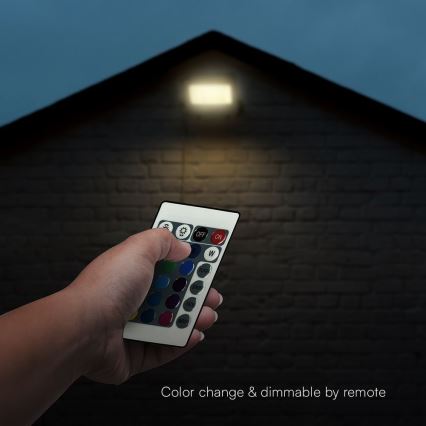 Projetor LED RGBW Regulável LED/30W/230V IP65 cinza + controlo remoto