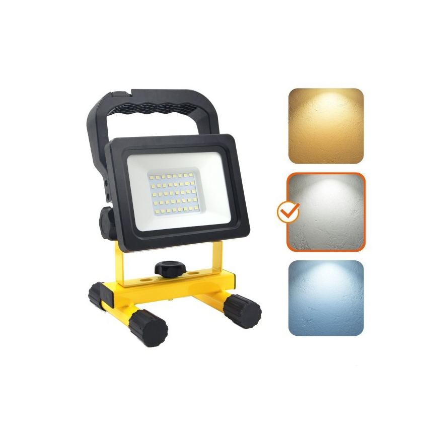 Refletor portátil LED regulável TIGRA LED/20W/3,7V 4000K IP54 4400 mAh preto/amarelo