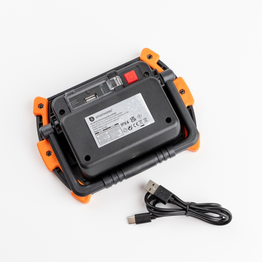 Refletor recarregável LED regulável LED/10W/5V USB 6500K IP44