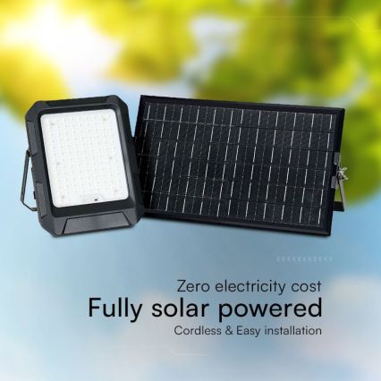 Refletor Solar LED/15W/3,7V IP65 4000K 12000 mAh preto + comando à distância