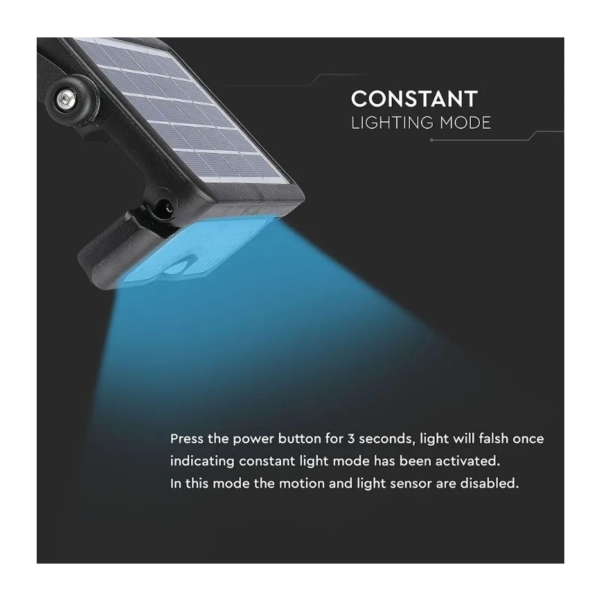 Refletor solar LED com sensor LED/5W/3,7V IP65 4000K 3000 mAh