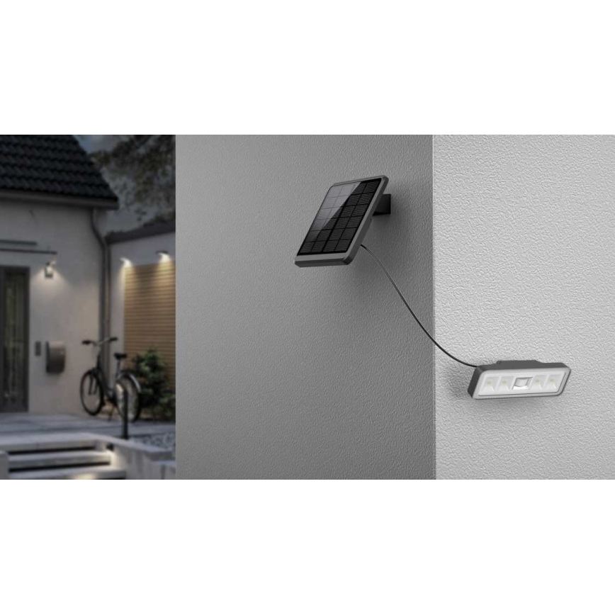 Refletor Solar LED com sensor LED/8W/3,7V 2000 mAh IP54 preto