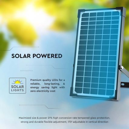 Refletor solar LED com sensor LED/30W/6,4V 4000K 6000 mAh + comando à distância