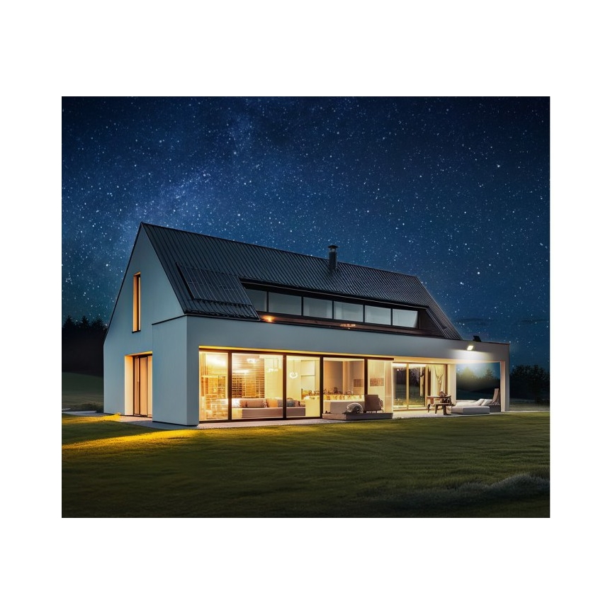 Refletor solar LED dimerizável com sensor LED/10W/3,7V 3000/4000K IP65 3600 mAh + controlo remoto