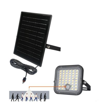 Refletor solar LED dimerizável com sensor LED/10W/3,7V 3000/4000K IP65 3600 mAh + controlo remoto