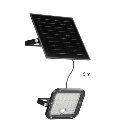 Refletor solar LED dimerizável com sensor LED/10W/3,7V 3000/4000K IP65 3600 mAh + controlo remoto