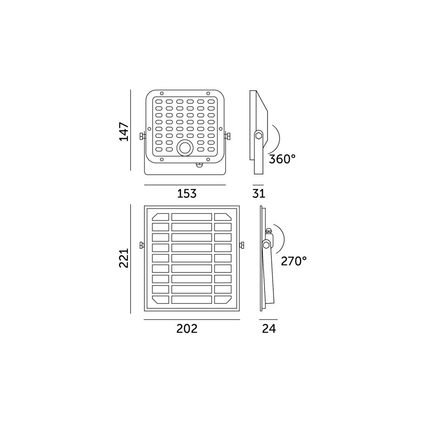 Refletor solar LED dimerizável com sensor LED/10W/3,7V 3000/4000K IP65 3600 mAh + controlo remoto