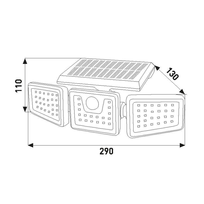 Refletor solar LED com sensor LED/14W/3,7V 1800 mAh IP44