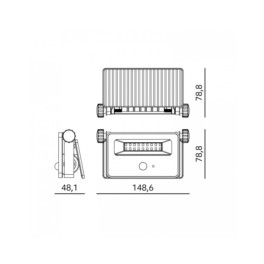 Refletor solar com sensor NCS G2 LED/10W/3,7V 3000/4000/6500K IP54 1800 mAh