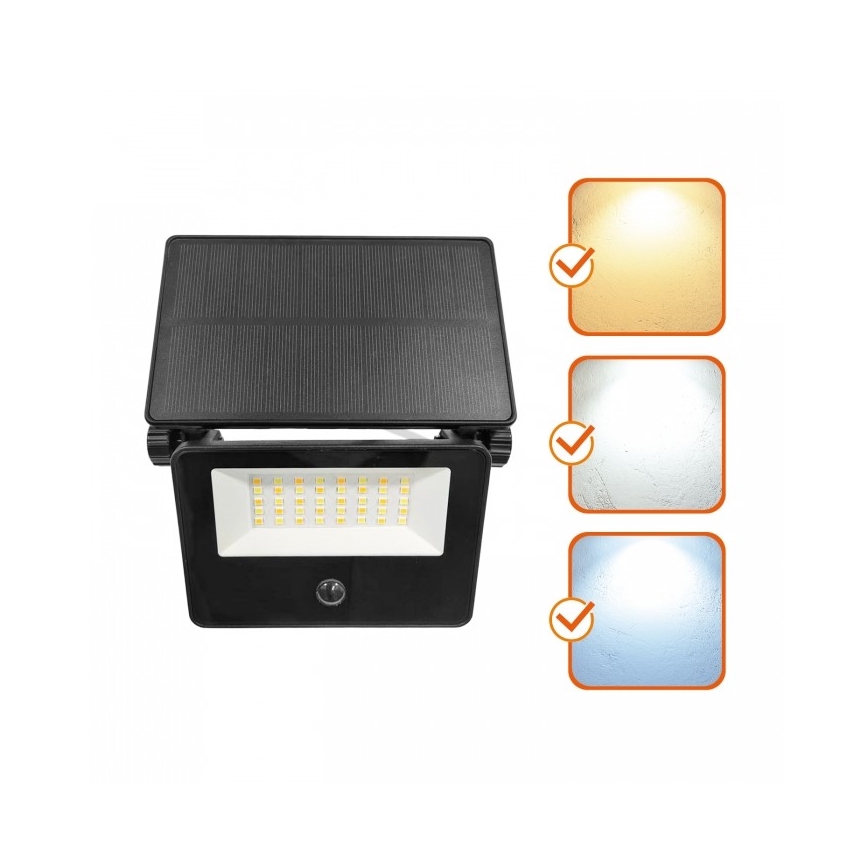 Refletor solar LED com sensor NCS G2 LED/20W/3,7V 3000/4000/6500K IP54 2600 mAh