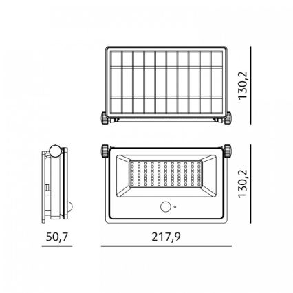 Refletor solar LED com sensor NCS G2 LED/30W/3,7V 3000/4000/6500K IP54 5200 mAh