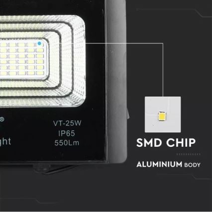 Projetor solar LED regulável LED/12W/3,2V 6000K IP65 5000 mAh + controlo remoto