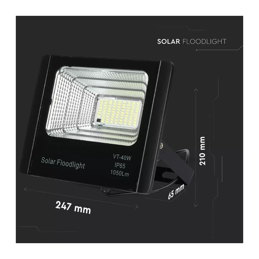 Refletor solar LED regulável LED/16W/3,2V 4000K IP65 10000 mAh + controlo remoto