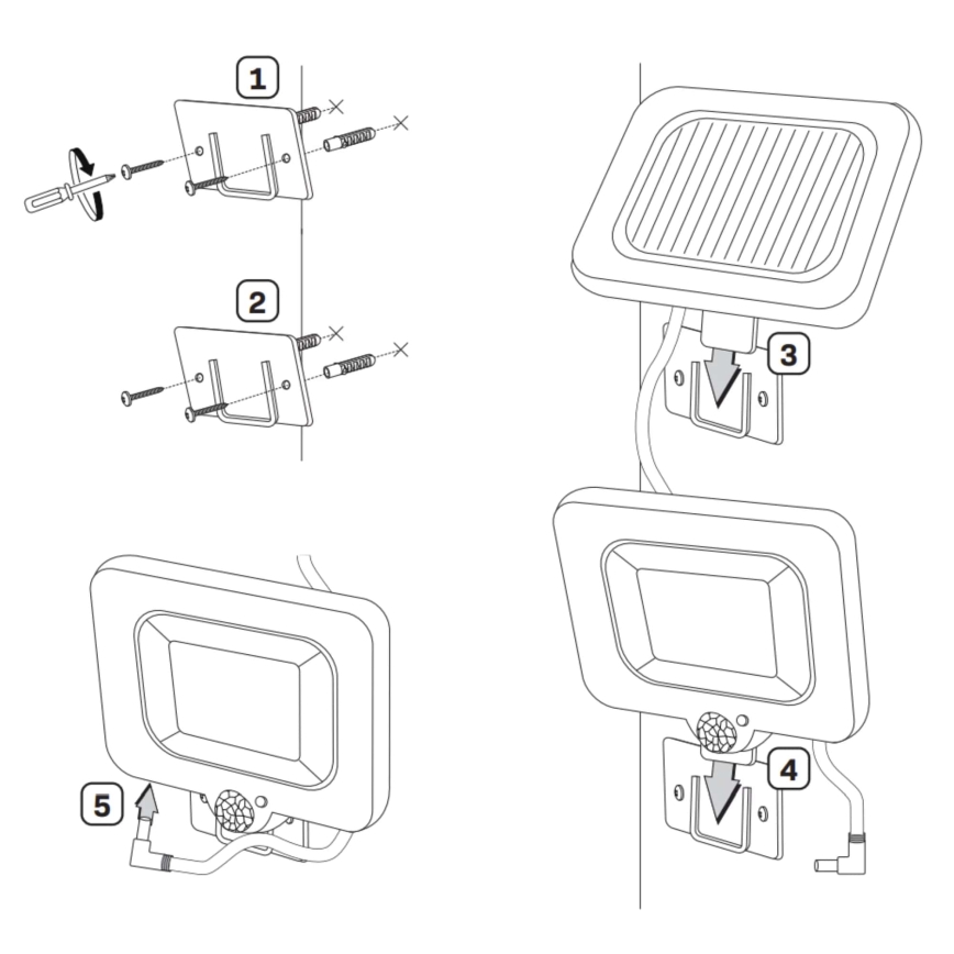 Refletor Solar LED com sensor DUO LED/1W/3,7V 1200 mAh IP44
