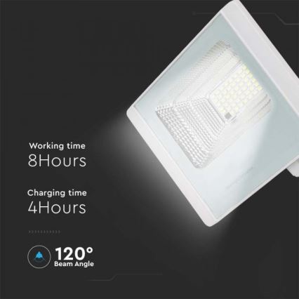 Refletor solar LED para exterior LED/12W/3,2V IP65 4000K 5000 mAh + comando à distância