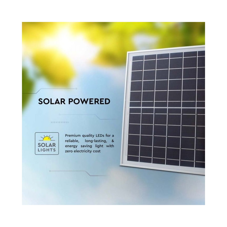 Projetor solar LED para exterior LED/12W/3,2V IP65 6400K 20000 mAh + controlo remoto