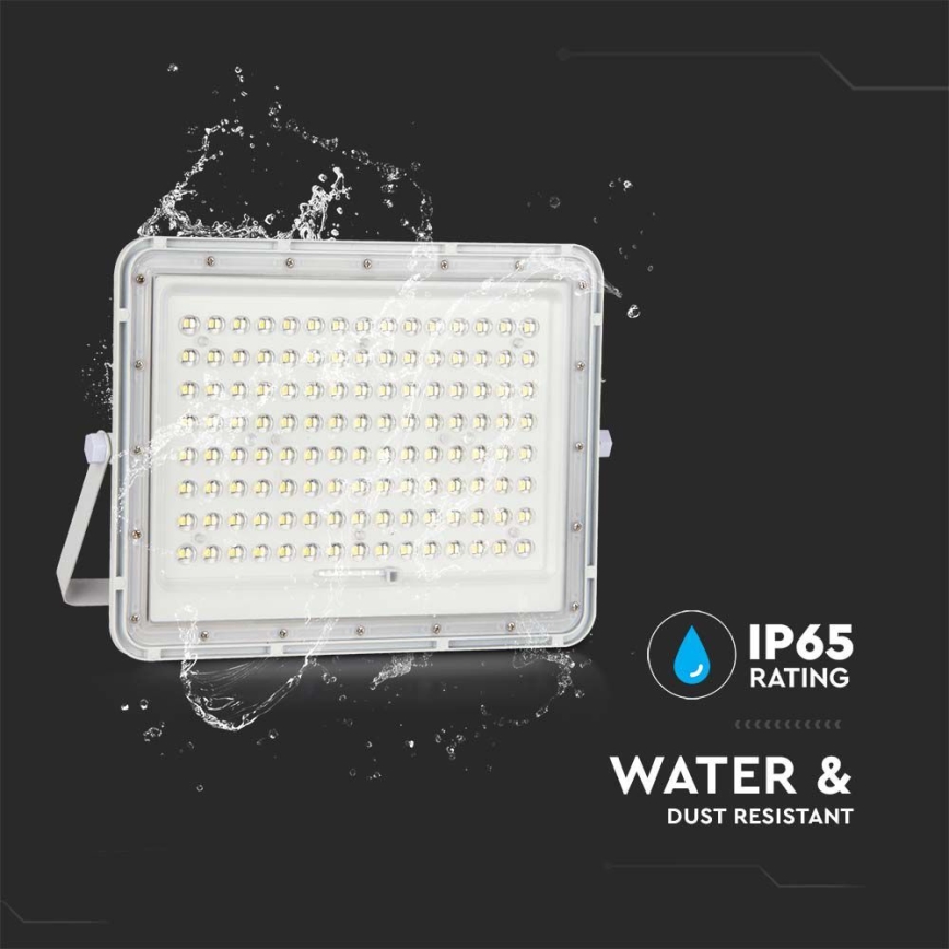 Refletor solar LED exterior LED/20W/3,2V 4000K branco IP65 + comando à distância