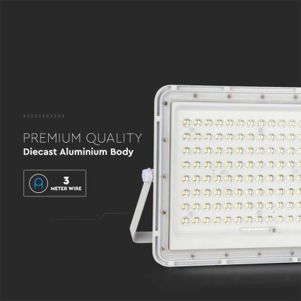 Refletor solar LED exterior LED/20W/3,2V 4000K branco IP65 + comando à distância