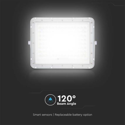 Refletor solar LED exterior LED/20W/3,2V 4000K branco IP65 + comando à distância