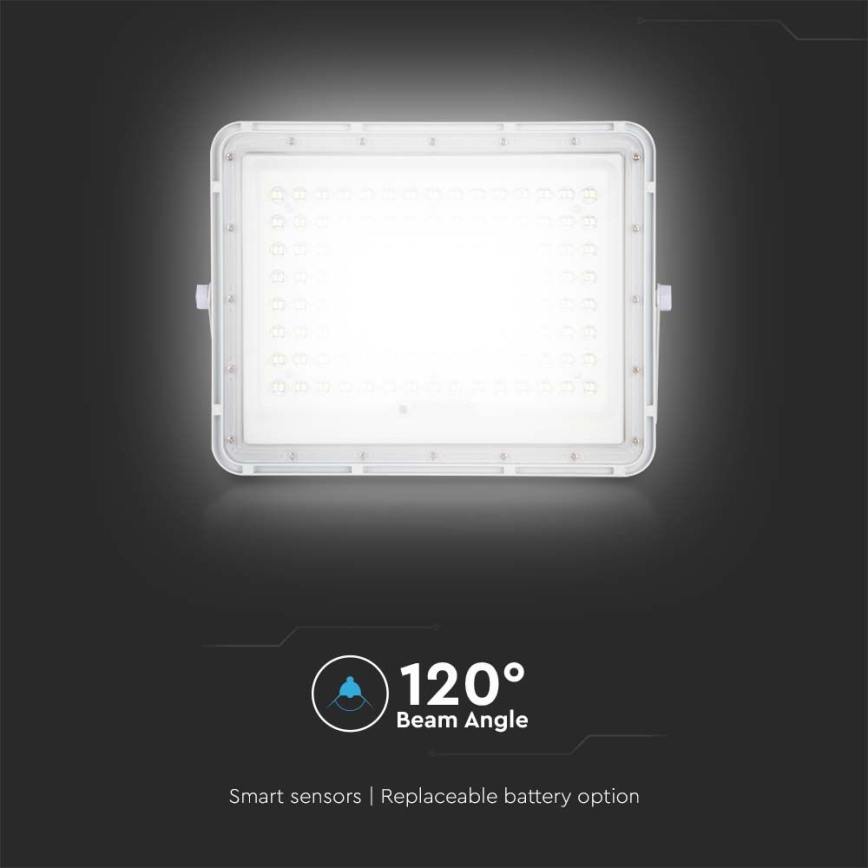 Refletor solar LED exterior LED/20W/3,2V 4000K branco IP65 + comando à distância