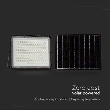 Refletor solar LED exterior LED/200W/3,2V 4000K preto IP65 16000 mAh + comando à distância