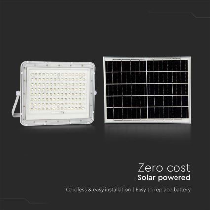 Refletor solar LED exterior LED/20W/3,2V 6400K branco IP65 16000 mAh + controlo remoto
