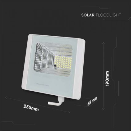 Refletor solar LED para exterior LED/20W/3,2V IP65 4000K 20000 mAh + controlo remoto