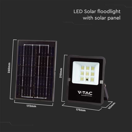 Projetor solar LED exterior LED/6W/3,2V 4000K IP65 5000 mAh + controlo remoto