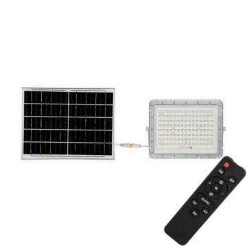 Refletor solar LED exterior LED/20W/3,2V 4000K branco IP65 + comando à distância