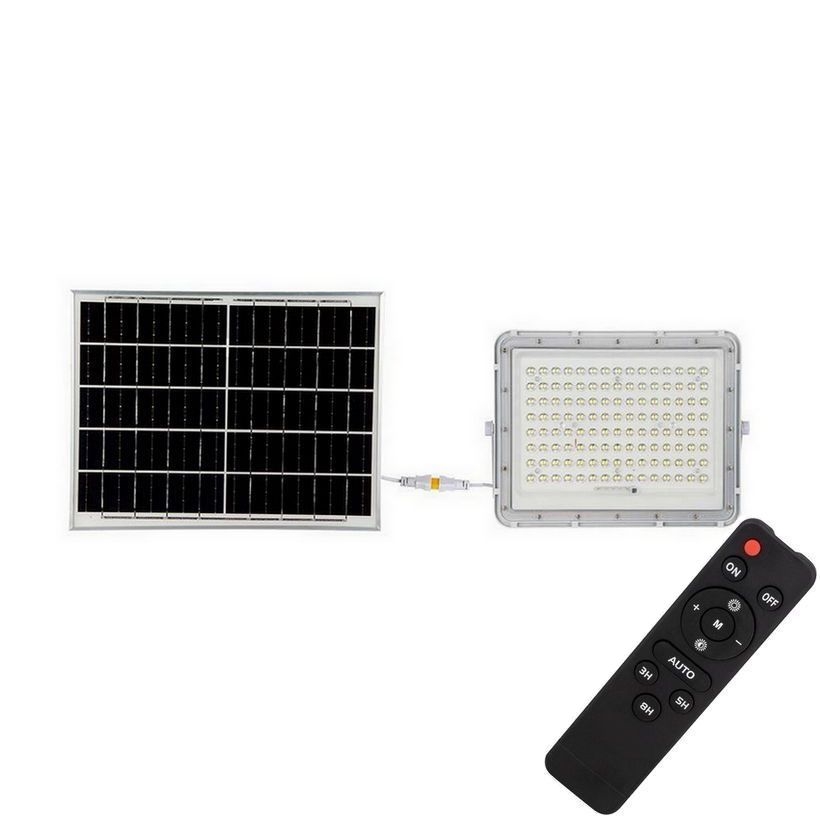 Refletor solar LED exterior LED/20W/3,2V 4000K branco IP65 + comando à distância