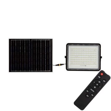 Refletor solar LED exterior LED/20W/3,2V 6400K preto IP65 16000 mAh + comando à distância