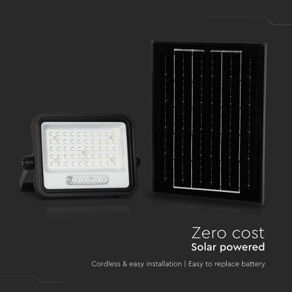 Refletor solar LED dimerizável LED/100W/3,2V 2000-8000K IP65 5000 mAh preto + controlo remoto