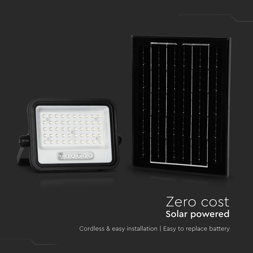 Refletor solar LED dimerizável LED/100W/3,2V 2000-8000K IP65 5000 mAh preto + controlo remoto