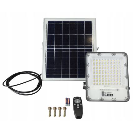 Refletor solar LED regulável LED/150W/3,2V 5000K 15000 mAh IP65 preto + controlo remoto