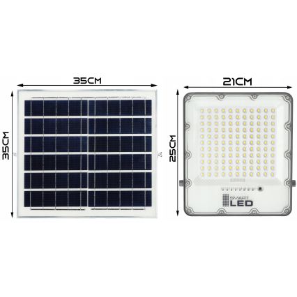 Refletor solar LED regulável LED/150W/3,2V 5000K 15000 mAh IP65 preto + controlo remoto