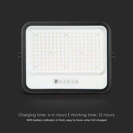 Projetor solar LED dimerizável LED/400W/3,2V 2000-8000K IP65 20000 mAh preto + controlo remoto