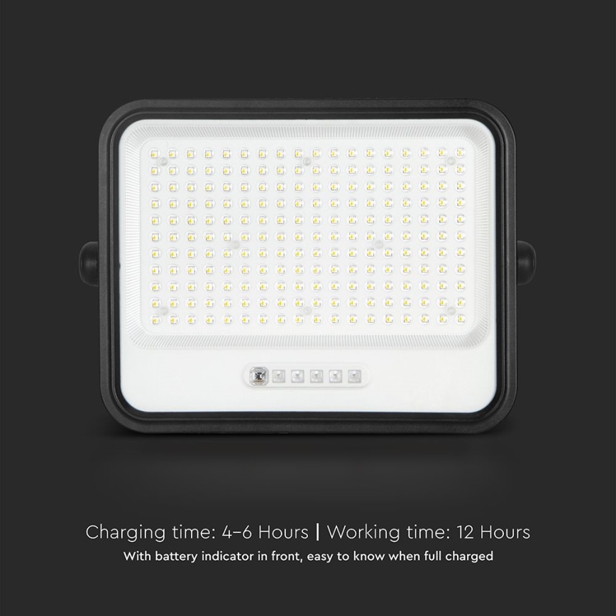Projetor solar LED dimerizável LED/400W/3,2V 2000-8000K IP65 20000 mAh preto + controlo remoto