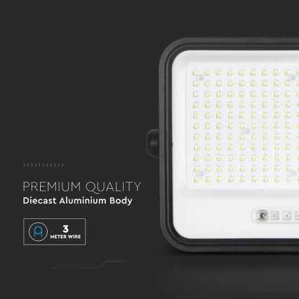 Projetor solar LED dimerizável LED/400W/3,2V 2000-8000K IP65 20000 mAh preto + controlo remoto