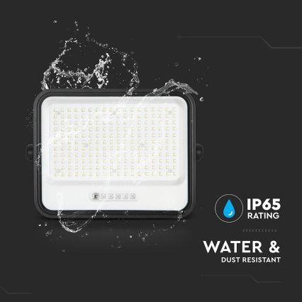 Projetor solar LED dimerizável LED/400W/3,2V 2000-8000K IP65 20000 mAh preto + controlo remoto