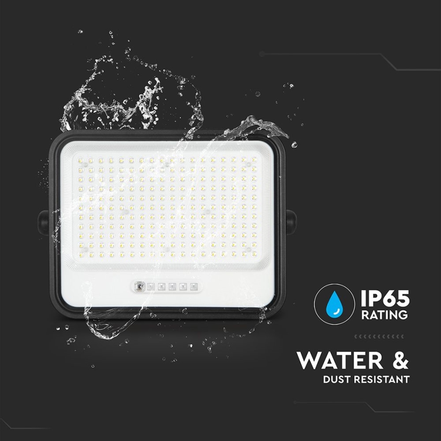 Projetor solar LED dimerizável LED/400W/3,2V 2000-8000K IP65 20000 mAh preto + controlo remoto